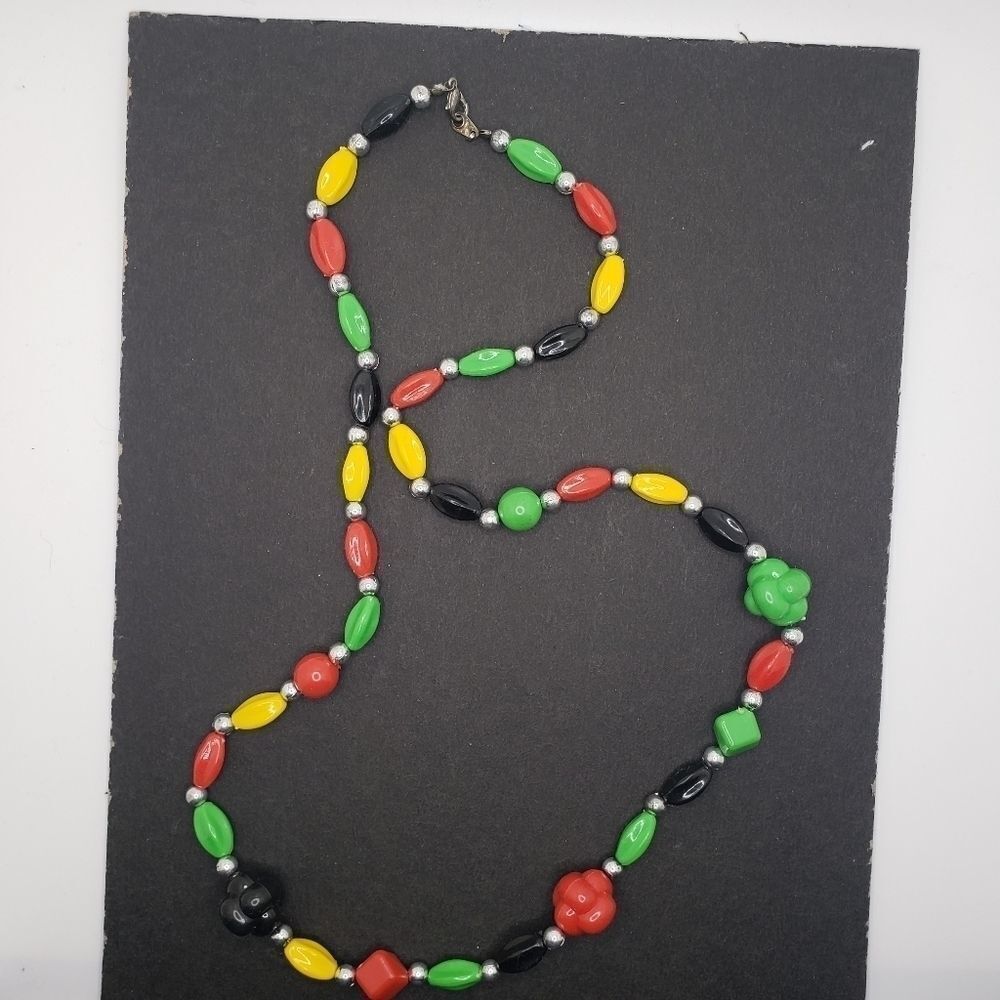 𝅺multicolor Ethnic tribal color beaded handmade necklace